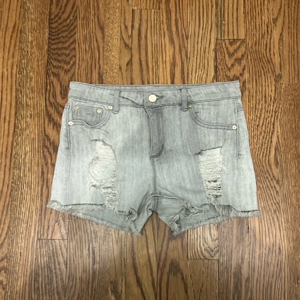 Tractr grey cutoff jean shorts